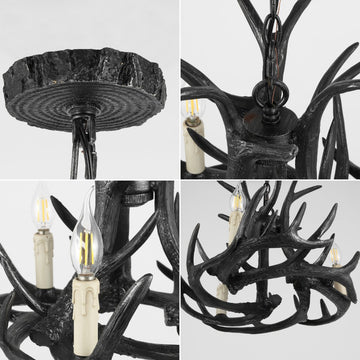 Rudolph Adjustable Resin Antler LED Chandelier